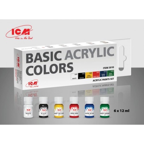 ICM Basic Acrylic Colors (6*12ml) Acrylic Paints set